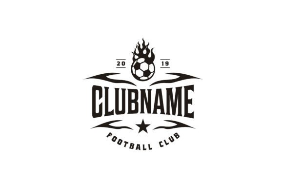 Fire Flame Ball Soccer Football Logo