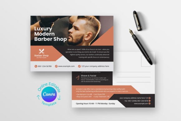 Revolutionizing Business Promotion with Barbershop Postcard Canva Template